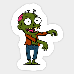 Halloween Zombie cartoon Sticker